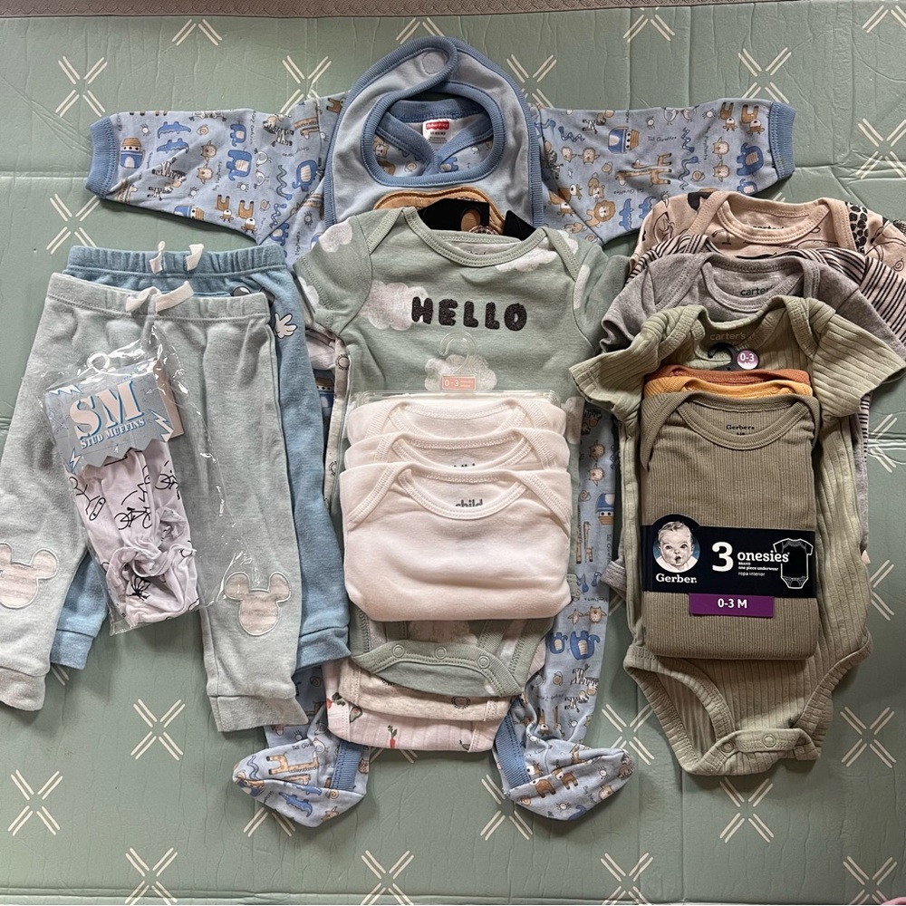 18 piece Baby Boy Bundle 0-3 & 3-6 month